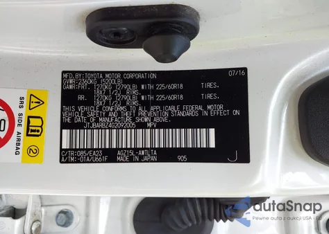 2016 Lexus Nx 200T z USA, uszkodzony, nr VIN JTJBARBZ4G2092005